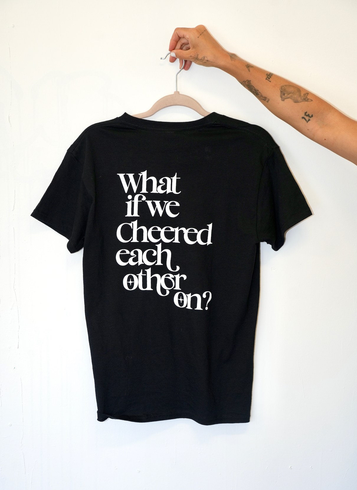 What if we cheered each other on...Short Sleeve- Black/White